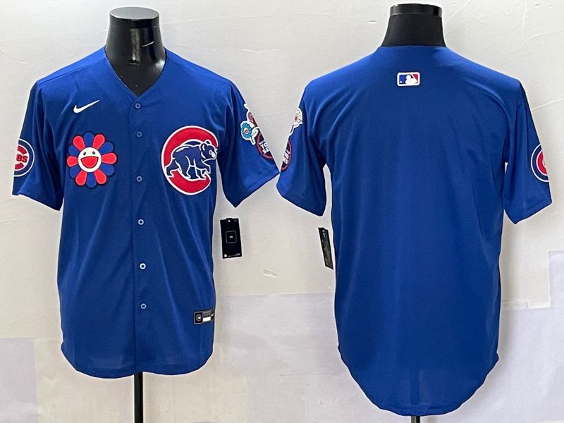 Men Chicago Cubs Blank Blue Flower Edition 2025 Nike MLB Jersey style 1->chicago cubs->MLB Jersey